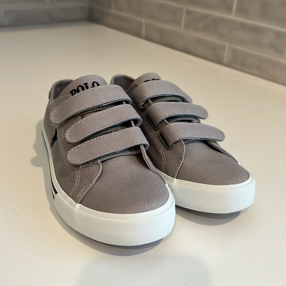 NWOB! Polo Ralph Lauren Grey Canvas sneakers Youth - Picture 8 of 9